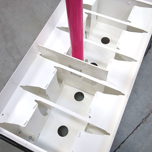 Chariot de balisage blanc pour poteaux pliables