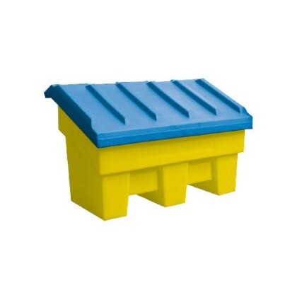 Coffre en polyéthylène à sel, sable et absorbants, stockage d'hiver
