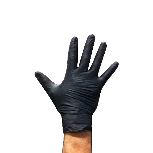 Gants nitrile noirs à usage unique