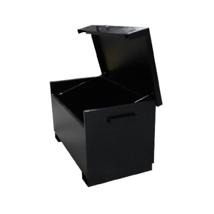 coffre en acier noir pour chantier