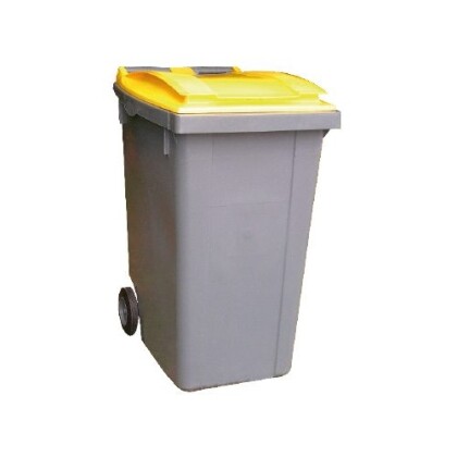 conteneur 2 roues couvercle jaune
