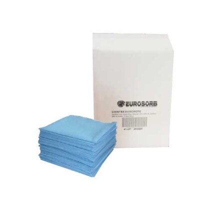 chiffon support lisse et crêpé bleu pour essuyage technique non-tissé